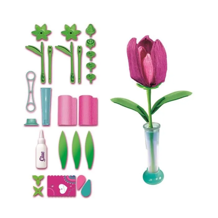 CLEMENTONI Crée tes fleurs - Tulipe - Kit créatif pour assembler et personnaliser 2 fleurs avec coloriage - Pour enfants à partir de 3 ans CLEMENTONI Crée tes fleurs - Tulipe - Kit créatif pour assembler et personnaliser 2 fleurs avec coloriage - Pour enfants à partir de 3 ans