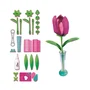 CLEMENTONI Crée tes fleurs - Tulipe - Kit créatif pour assembler et personnaliser 2 fleurs avec coloriage - Pour enfants à partir de 3 ans