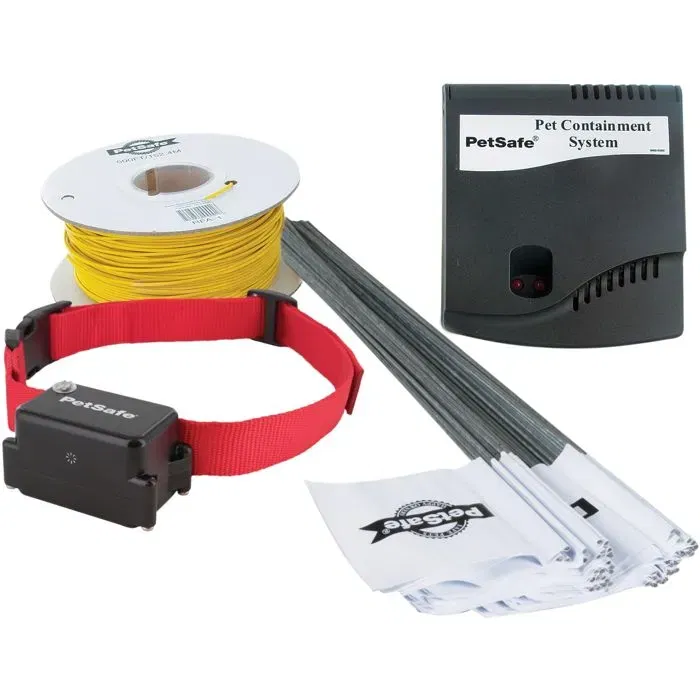 PetSafe - Système de Clôture Anti-Fugue pour Chien avec 150 mètres de fil - 5 Niveaux Réglables de Stimulation Statique et Tonalité + Vibration