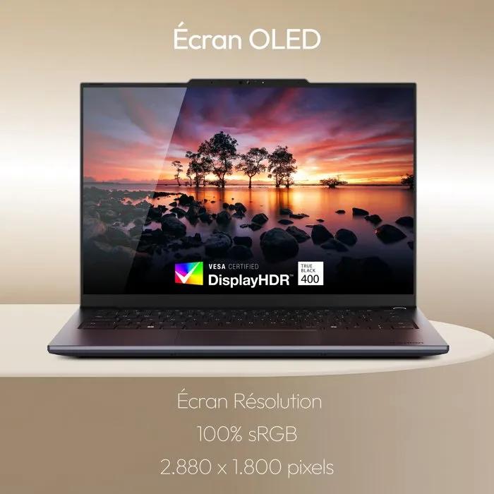 Medion Signium 14 S1 - PC portable 14" écran OLED 2,8K 120Hz, processeur Intel Core 5-120U, RAM 16 Go, SSD 512 Go, sans OS, clavier AZERTY