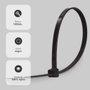 Hantums Sachet de 100 colliers de serrage 100% nylon 430x4,8mm Noir