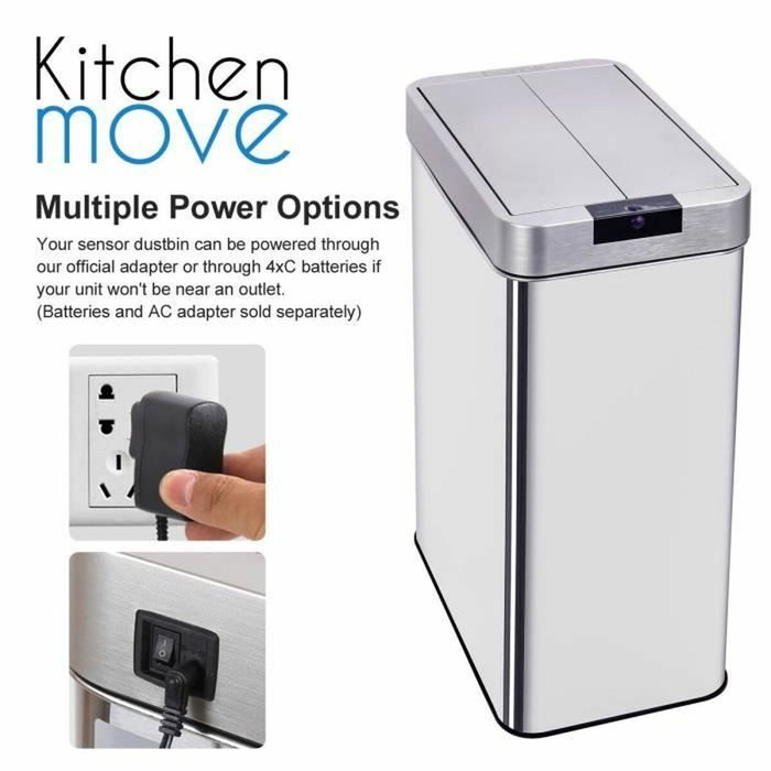 Kitchen Move SILVERLAKE Poubelle Automatique 70 L Inox Brossé Kitchen Move SILVERLAKE Poubelle Automatique 70 L Inox Brossé
