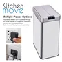 Kitchen Move Poubelle automatique rectangulaire Silverlake 70 L - Inox brossé avec cerclage - 41x26x66 cm