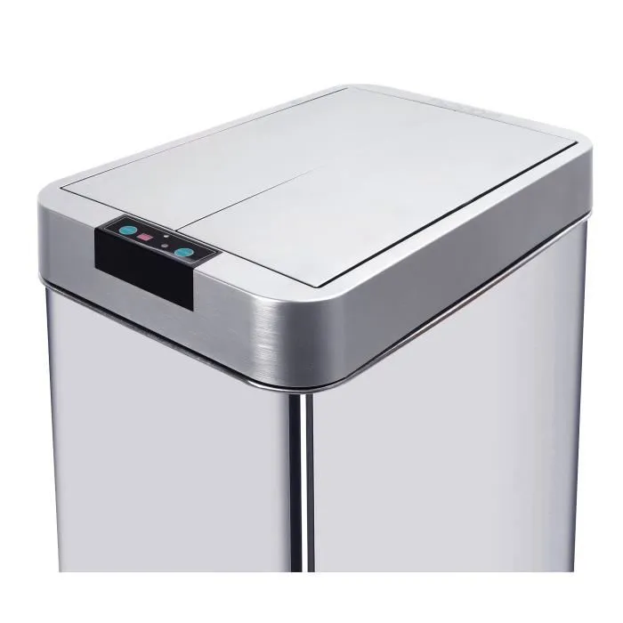 Kitchen Move Poubelle automatique rectangulaire Silverlake 70 L - Inox brossé avec cerclage - 41x26x66 cm