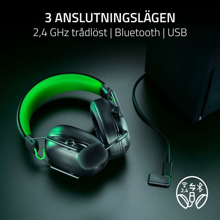 Razer BlackShark V3 X HyperSpeed Casque Gaming avec et sans fil pour Xbox Series X|S/One, Autonomie 70h, Noir et Vert