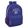 Benetton Sac à dos 46 cm avec système adaptable pour chariot, poches latérales et frontale, fermeture à double glissière, bretelles et dos ergonomiques rembourrés, anse de transport