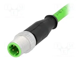 HARTING Connecteur M12 mâle 4 broches avec cordon 1,5m code D Ethernet droit