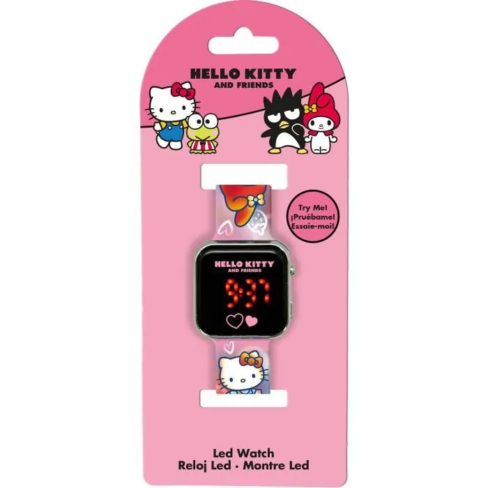 Kids Licensing Montre LED Hello Kitty - Modèle HK50151 - Montre pour enfants avec affichage heure/date et fond d'écran personnalisable, pile incluse Kids Licensing Montre LED Hello Kitty - Modèle HK50151 - Montre pour enfants avec affichage heure/date et fond d'écran personnalisable, pile incluse