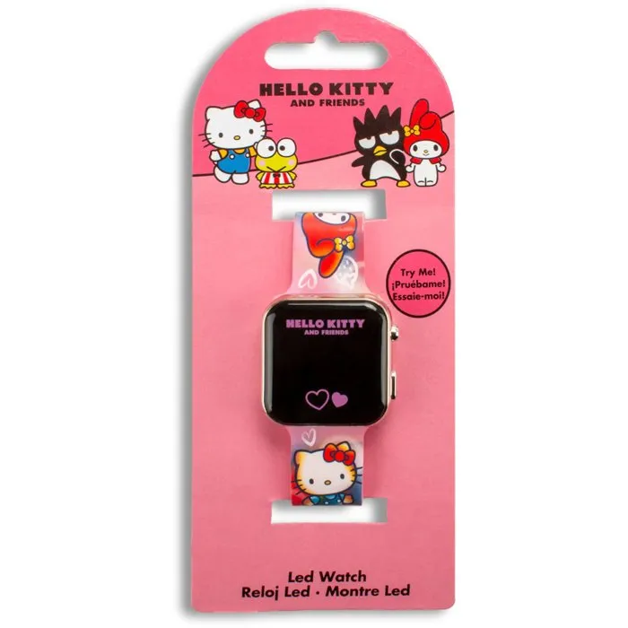 Kids Licensing Montre LED Hello Kitty - Modèle HK50151 - Montre pour enfants avec affichage heure/date et fond d'écran personnalisable, pile incluse