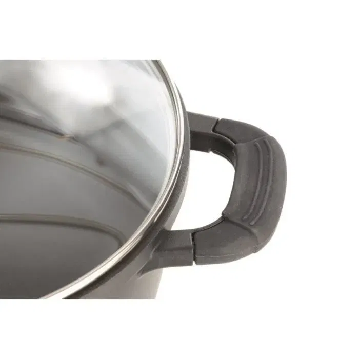 GSW Faitout en fonte d'aluminium Silcoguss 28 cm avec revêtement antiadhésif, poignées silicone et graduation, compatible induction et tous feux GSW Faitout en fonte d'aluminium Silcoguss 28 cm avec revêtement antiadhésif, poignées silicone et graduation, compatible induction et tous feux