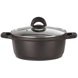 GSW Faitout en fonte d'aluminium Silcoguss 28 cm avec revêtement antiadhésif, poignées silicone et graduation, compatible induction et tous feux