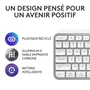 Logitech MX Keys S Clavier Sans Fil avec Rétroéclairage, Connexion Bluetooth LE, AZERTY Français, Gris Clair