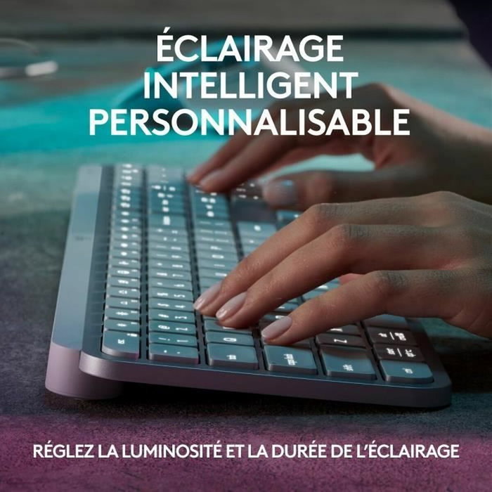 Logitech MX Keys S - Clavier sans fil AZERTY - Gris pâle