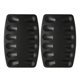 Zenker Lot de 2 Moules à Madeleines 12 Empreintes Antiadhésifs en Téflon - Pour 24 Madeleines