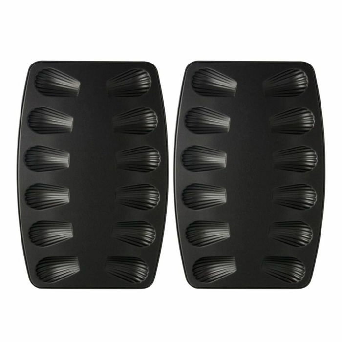 Zenker Lot de 2 moules à madeleines 12 empreintes Spécial Countries Noir Zenker Lot de 2 moules à madeleines 12 empreintes Spécial Countries Noir