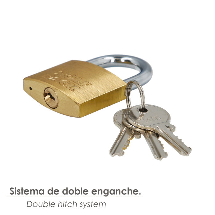 WOLFPACK LINEA PROFESIONAL Cadenas en laiton 40 mm clés identiques n°1