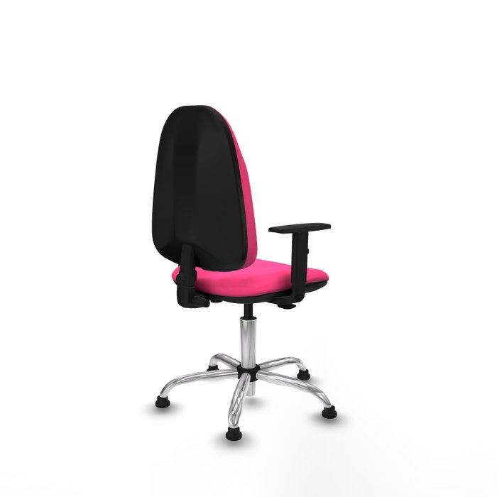 PIQUERAS Y CRESPO Chaise de bureau Algarra en similicuir rose avec accoudoirs 1D et base chromée