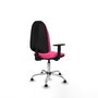 PIQUERAS Y CRESPO Chaise de bureau Algarra en similicuir rose avec accoudoirs 1D et base chromée