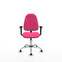 PIQUERAS Y CRESPO Chaise de bureau Algarra en similicuir rose avec accoudoirs 1D et base chromée