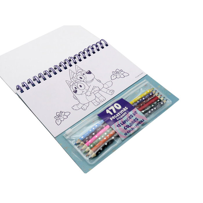 CYP BRANDS Set coloriable Bluey avec autocollants - Ensemble d'activités créatives pour enfants