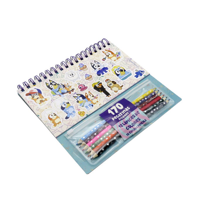 CYP BRANDS Set coloriable Bluey avec autocollants - Ensemble d'activités créatives pour enfants