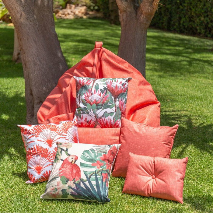 Coussin Sunset Rouge Feuille d'une plante 45 x 10 x 45 cm