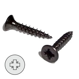 UCAFIX Vis à filetage bois DIN 7505-A, tête plate fraisée, noir phosphaté, 3 mm x 16 mm (Pack de 1000)​
