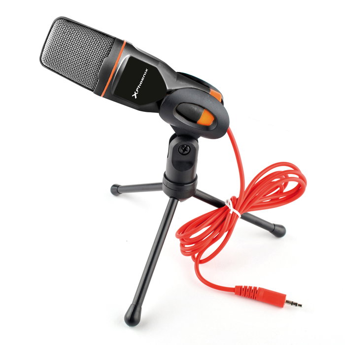 Phoenix Technologies Microphone Multimedia Podcast Studio avec câble – Mini Jack 3.5 mm, sans driver pour PC, smartphone, tablette Phoenix Technologies Microphone Multimedia Podcast Studio avec câble – Mini Jack 3.5 mm, sans driver pour PC, smartphone, tablette