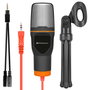 Phoenix Technologies Microphone Multimedia Podcast Studio avec câble – Mini Jack 3.5 mm, sans driver pour PC, smartphone, tablette