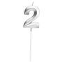 Party Time Bougie Anniversaire Chiffre 2 Argent