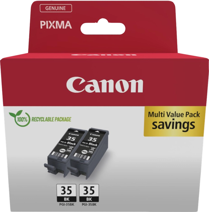 Canon PGI-35 Twin Pack Cartouche d'encre noire 9,3 ml pour PIXMA iP100/iP110/TR150 - Original Canon PGI-35 Twin Pack Cartouche d'encre noire 9,3 ml pour PIXMA iP100/iP110/TR150 - Original