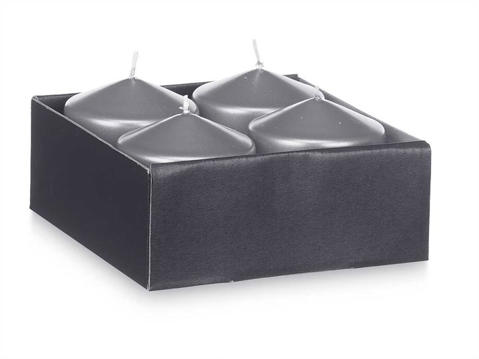 Acorde Bougie Taco Argent 8x7.5x7 cm en Cire (Set de 24)