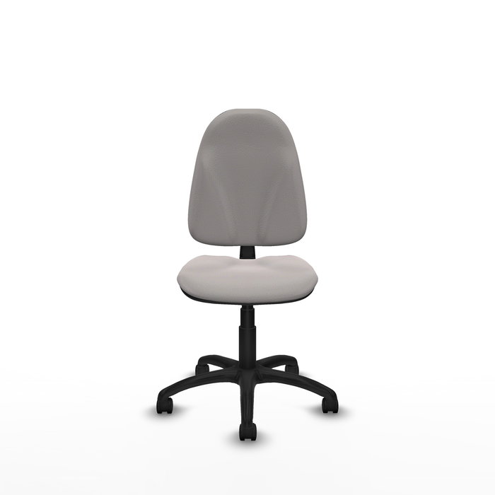 Chaise Algarra Contact permament de base Cuir écologique Blanc Structure polyamide noire Sans accoudoirs Sans appui-tête Roulettes en nylon 50 mm