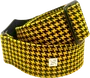 GETM Correa Guit/Bajo - Fly Hounds Tooth Yellow - Nylon, Cuir, Polyester - Ajustable 165 cm