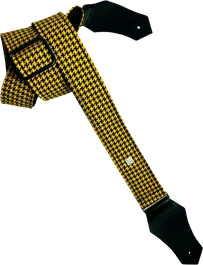 GETM Sangle Guitare/Basse Fly Hounds Tooth Jaune