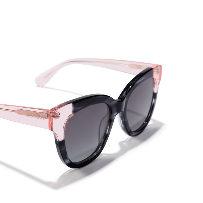 Hawkers Lunettes de Soleil AUDREY Papillon Femme Noir/Rose/Transparent Verres Noirs Référence 110026