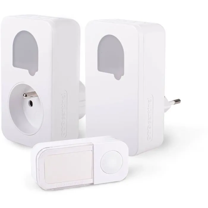 SCS Sentinel SONE DUO - Carillon sans fil et sans piles auto-alimenté par énergie cinétique - Lot de 2 - Portée 150+50 m - 25 mélodies - Résistant IP65 pour intérieur/extérieur SCS Sentinel SONE DUO - Carillon sans fil et sans piles auto-alimenté par énergie cinétique - Lot de 2 - Portée 150+50 m - 25 mélodies - Résistant IP65 pour intérieur/extérieur