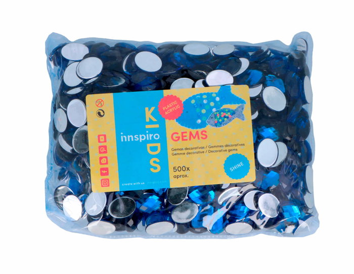 Innspiro Gemas acryliques ovales bleues 13x18mm 500u