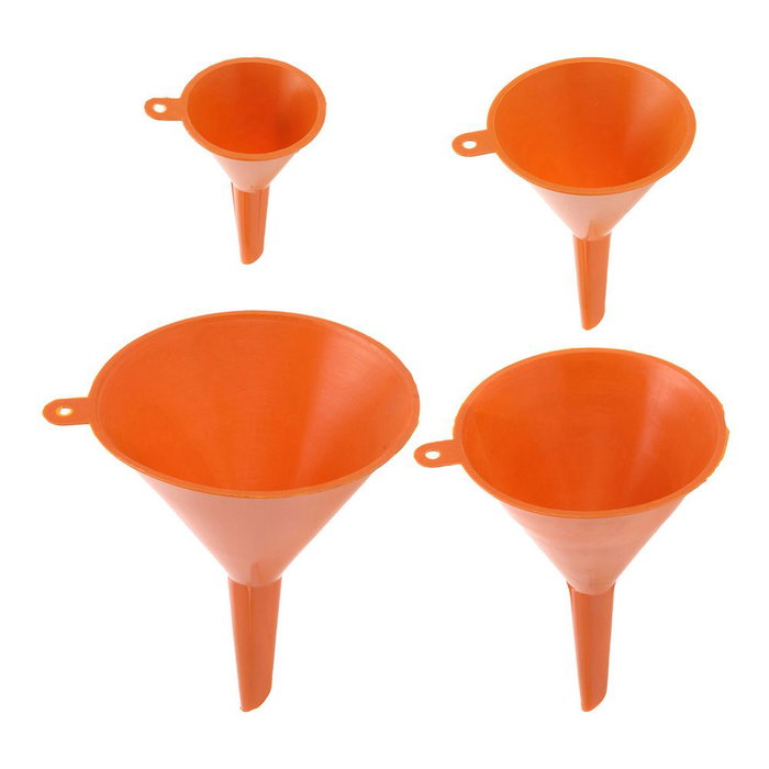 Fx Tools Lot de 4 entonnoirs orange PVC 5x8,5 cm / 7,2x11 cm / 10x14,5 cm / 12x16 cm Fx Tools Lot de 4 entonnoirs orange PVC 5x8,5 cm / 7,2x11 cm / 10x14,5 cm / 12x16 cm