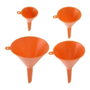 Fx Tools Lot de 4 entonnoirs orange PVC 5x8,5 cm / 7,2x11 cm / 10x14,5 cm / 12x16 cm