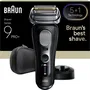 Braun Series 9 9610s Rasoir électrique Homme Noir - 5+1 éléments de rasage - Autonomie 60 min - Recharge secteur 240 V - Peaux sensibles