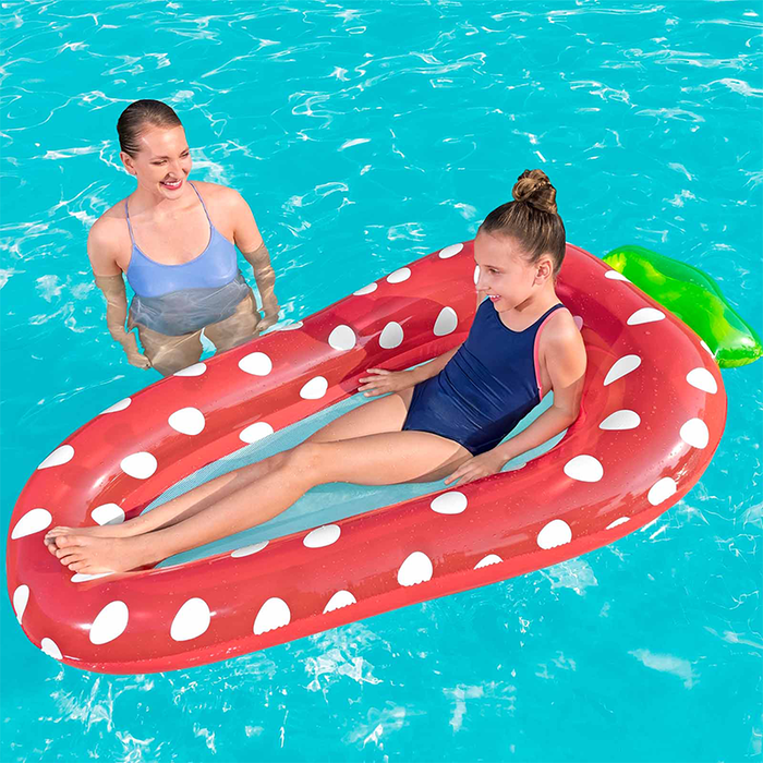 Bestway 43644 Colchoneta Gonflable Fruits avec Filet Couleur Assortie 178x103/186x112 cm +6 Ans Plage et Piscine