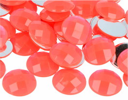 Innspiro Gemmes acryliques circulaires rose fluor 25mm, 100 unités