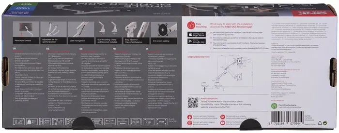 One For All Support moniteur Dynamic simple bras blanc - VESA 100 - Compatible écrans 13 à 35" (9 kg max) - Hauteur, rotation et inclinaison réglables - Gestion des câbles