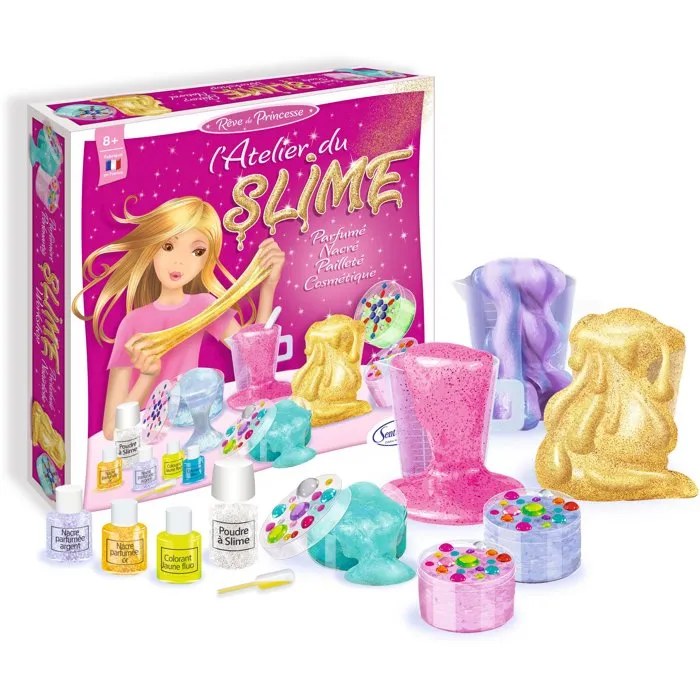 Sentosphere Kit Créatif L'atelier du Slime - Gomme d'origine Naturelle avec Colorants Cosmétiques - Coffret Loisir Scientifique pour Enfants dès 8 Ans