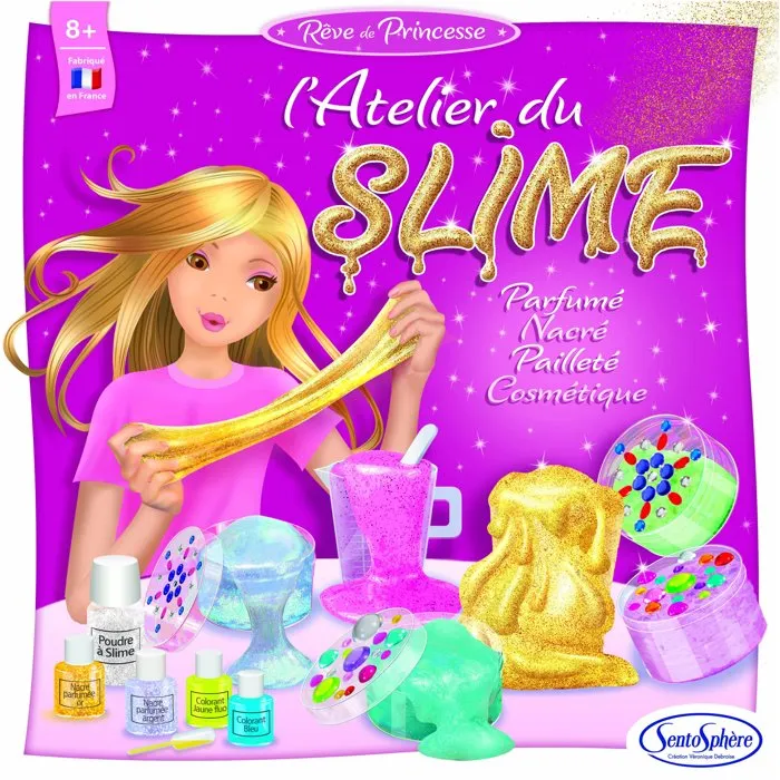 Sentosphere Kit Créatif L'atelier du Slime - Gomme d'origine Naturelle avec Colorants Cosmétiques - Coffret Loisir Scientifique pour Enfants dès 8 Ans