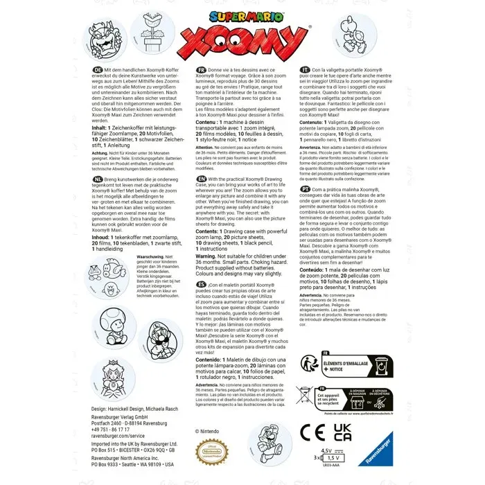 Ravensburger 12028006 Xoomy - Atelier de dessin nomade avec zoom - Loisir créatif Super Mario - Transportable - À partir de 6 ans Ravensburger 12028006 Xoomy - Atelier de dessin nomade avec zoom - Loisir créatif Super Mario - Transportable - À partir de 6 ans