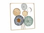 Giftdecor Mural Cadre Carré Fleurs et Miroir Métal Verre 45x45x2 cm (Set de 4)