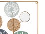Giftdecor Mural Cadre Carré Fleurs et Miroir Métal Verre 45x45x2 cm (Set de 4)