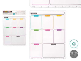 Pincello Aimant Réfrigérateur Notes A4 Semainier Blanc 22x33x0.5 cm (Set de 48)